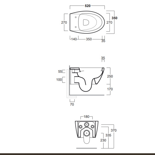 Чаша унитаза подвесная Simas LFT 18 bia цвет белый без сиденья каскадный смыв - фото 3